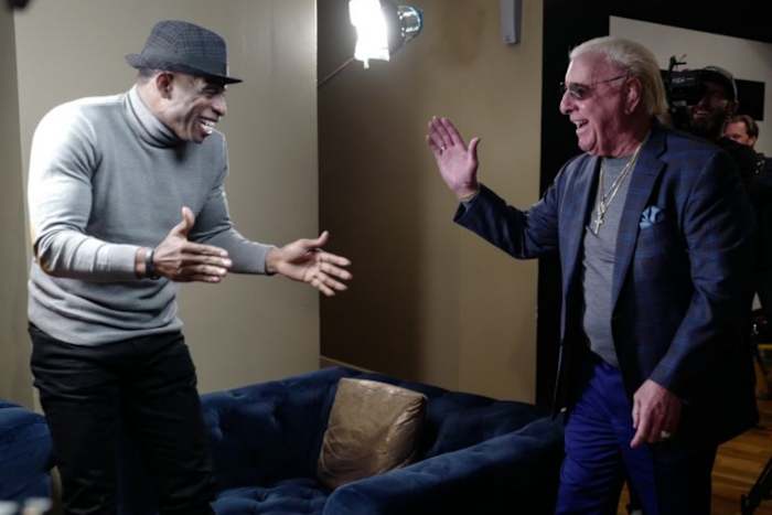 Deion Sanders meeting with Ric Flair